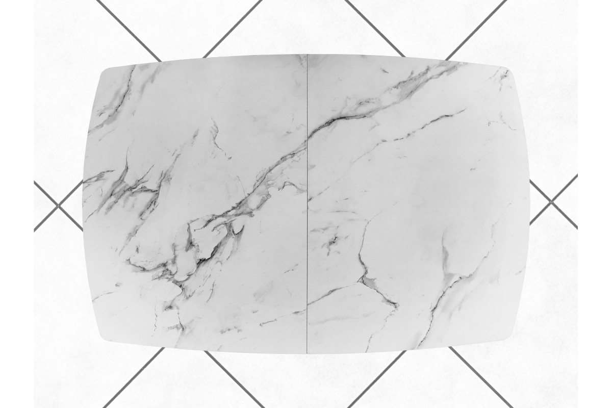 Обеденный стол AMC Elite (серии SLIM) / E19(1100) D6 (белый/Мрамор Кристалл)