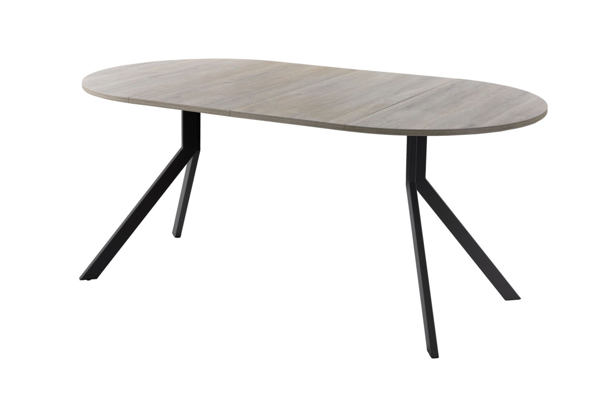 Обеденный стол AMC Elite (серии SLIM) / E18(800) D1 (черный/Дуб Уайт-Ривер песочно-бежевый)