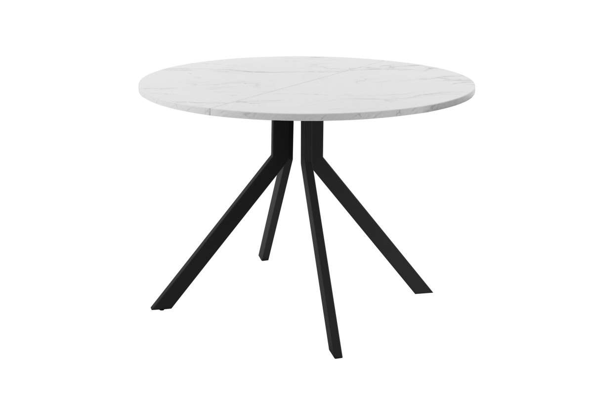 Обеденный стол AMC Elite (серии SLIM) / E18(800) D1 (черный/Мрамор Кристалл)