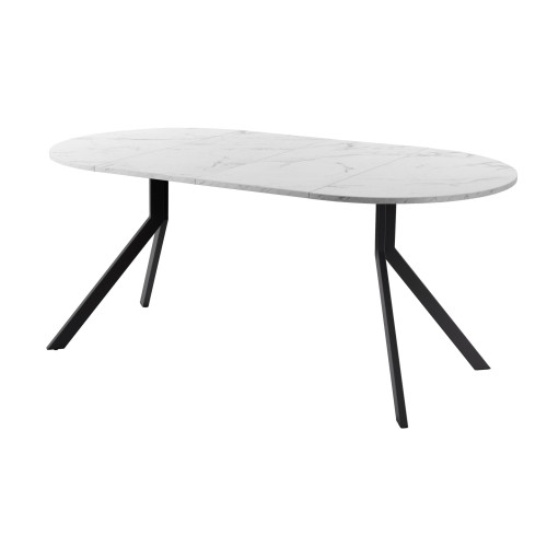 Обеденный стол AMC Elite (серии SLIM) / E18(800) D1 (черный/Мрамор Кристалл)