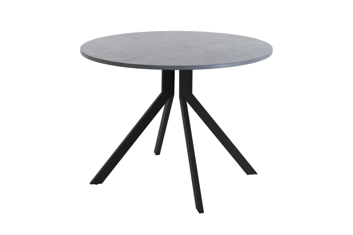 Обеденный стол AMC Elite (серии SLIM) / E18(800) D1 (черный/Бетон Чикаго светло-серый)