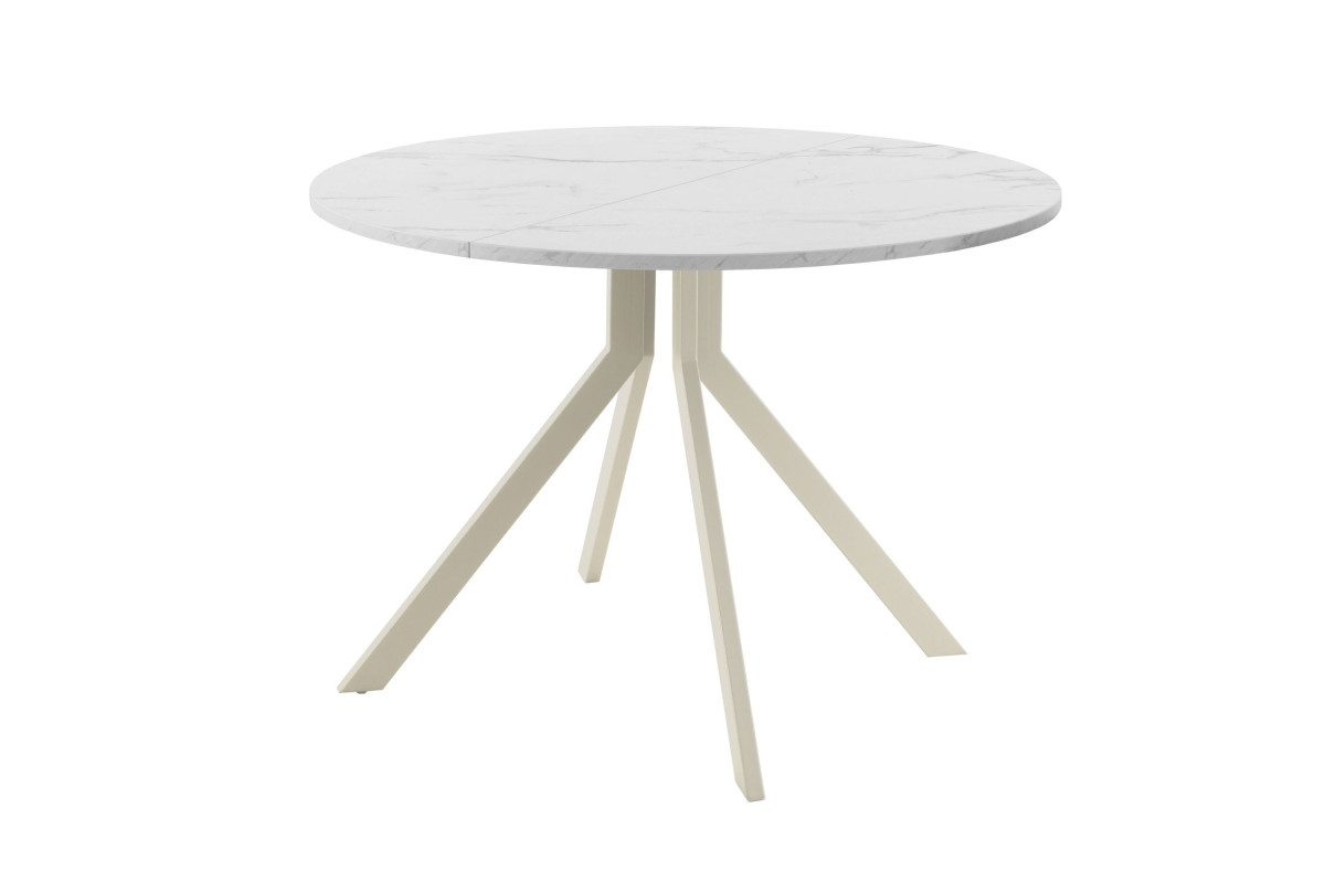 Обеденный стол AMC Elite (серии SLIM) / E18(800) D1 (бежевый/Мрамор Кристалл)