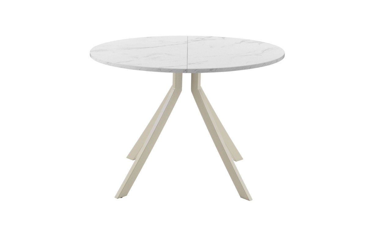 Обеденный стол AMC Elite (серии SLIM) / E18(800) D1 (бежевый/Мрамор Кристалл)