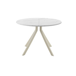 Обеденный стол AMC Elite (серии SLIM) / E18(900) D1 (бежевый/Мрамор Кристалл)