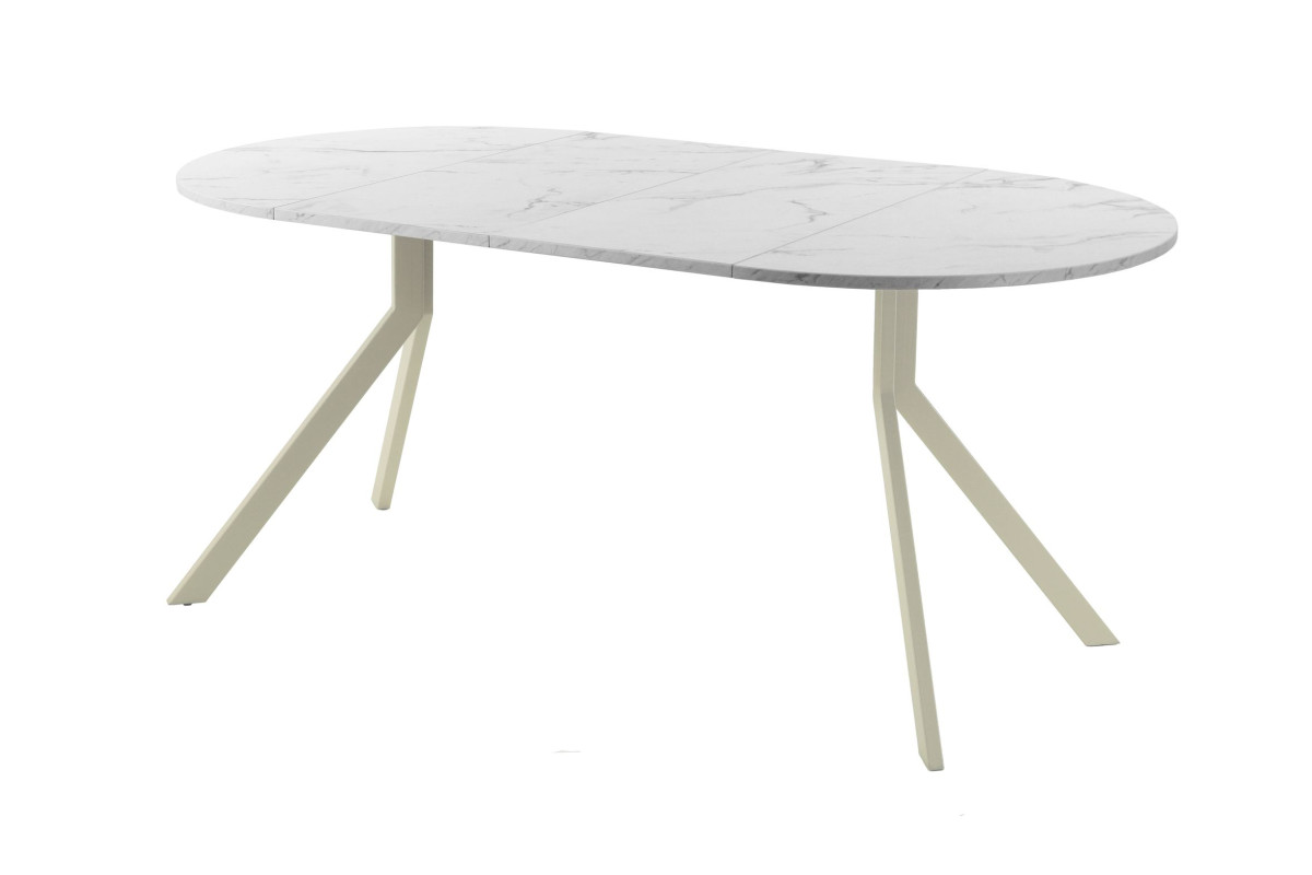 Обеденный стол AMC Elite (серии SLIM) / E18(800) D1 (бежевый/Мрамор Кристалл)