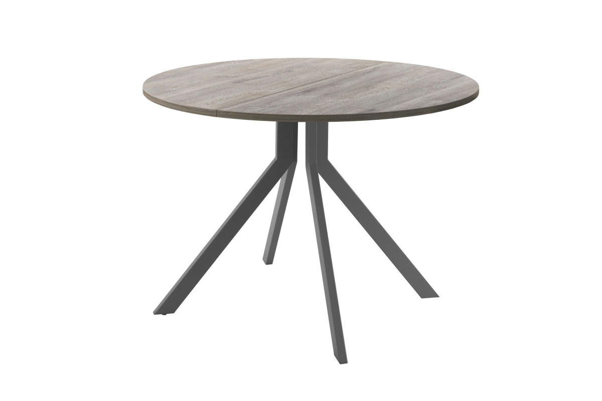 Обеденный стол AMC Elite (серии SLIM) / E18(900) D1 (графит/Дуб Уайт-Ривер песочно-бежевый)