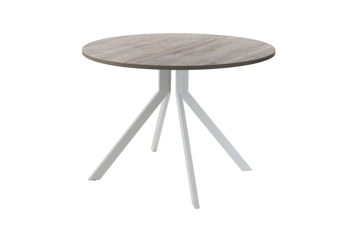 Обеденный стол AMC Elite (серии SLIM) / E18(800) D1 (серебро/Дуб Уайт-Ривер песочно-бежевый)