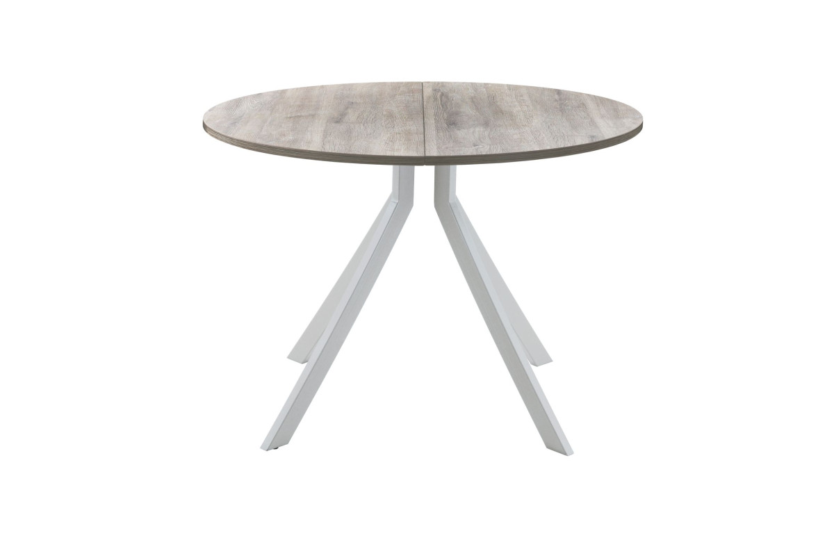 Обеденный стол AMC Elite (серии SLIM) / E18(800) D1 (серебро/Дуб Уайт-Ривер песочно-бежевый)