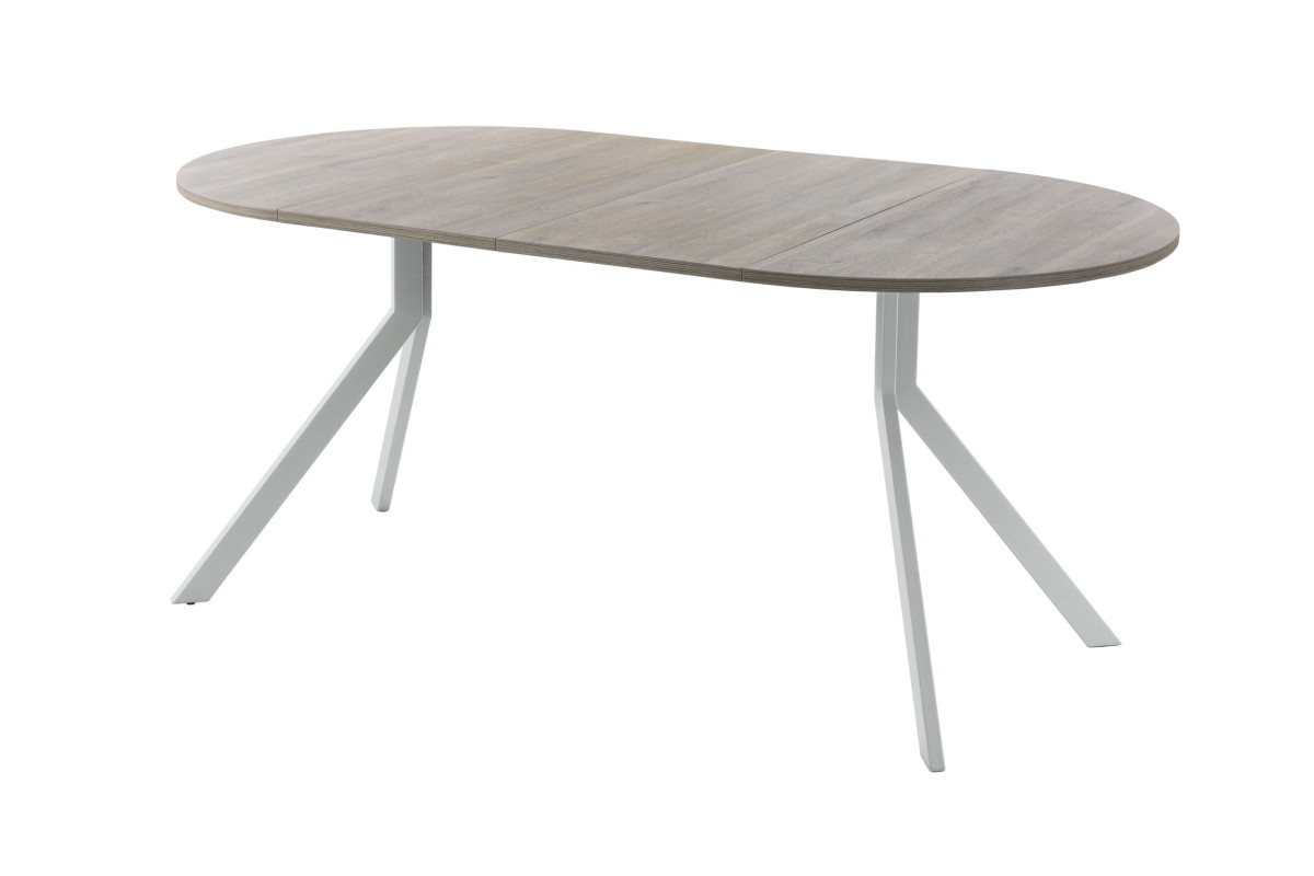 Обеденный стол AMC Elite (серии SLIM) / E18(800) D1 (серебро/Дуб Уайт-Ривер песочно-бежевый)