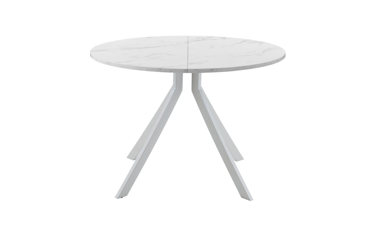 Обеденный стол AMC Elite (серии SLIM) / E18(800) D1 (серебро/Мрамор Кристалл)