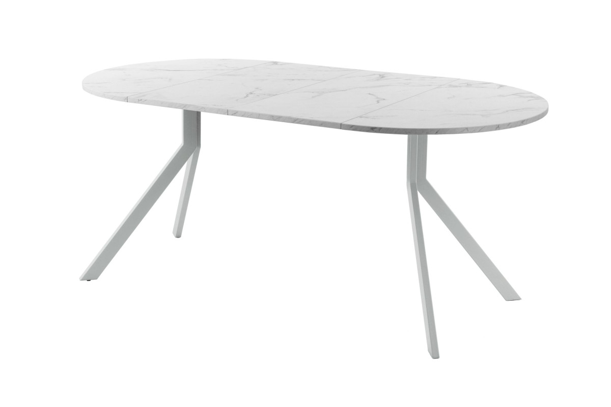 Обеденный стол AMC Elite (серии SLIM) / E18(800) D1 (серебро/Мрамор Кристалл)