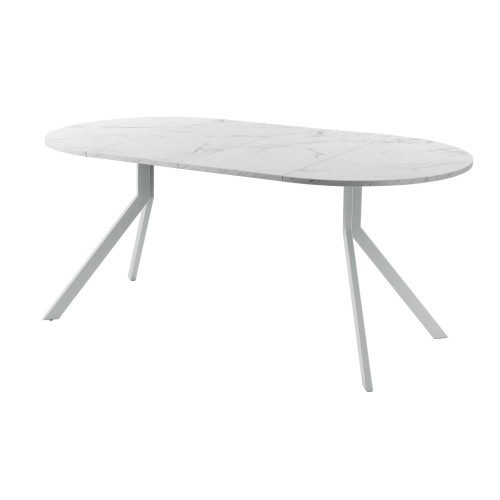 Обеденный стол AMC Elite (серии SLIM) / E18(800) D1 (серебро/Мрамор Кристалл)