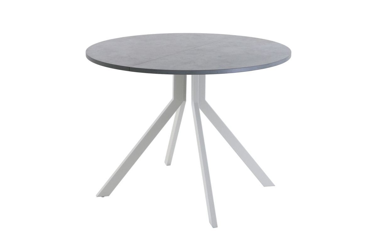 Обеденный стол AMC Elite (серии SLIM) / E18(800) D1 (серебро/Бетон Чикаго светло-серый)