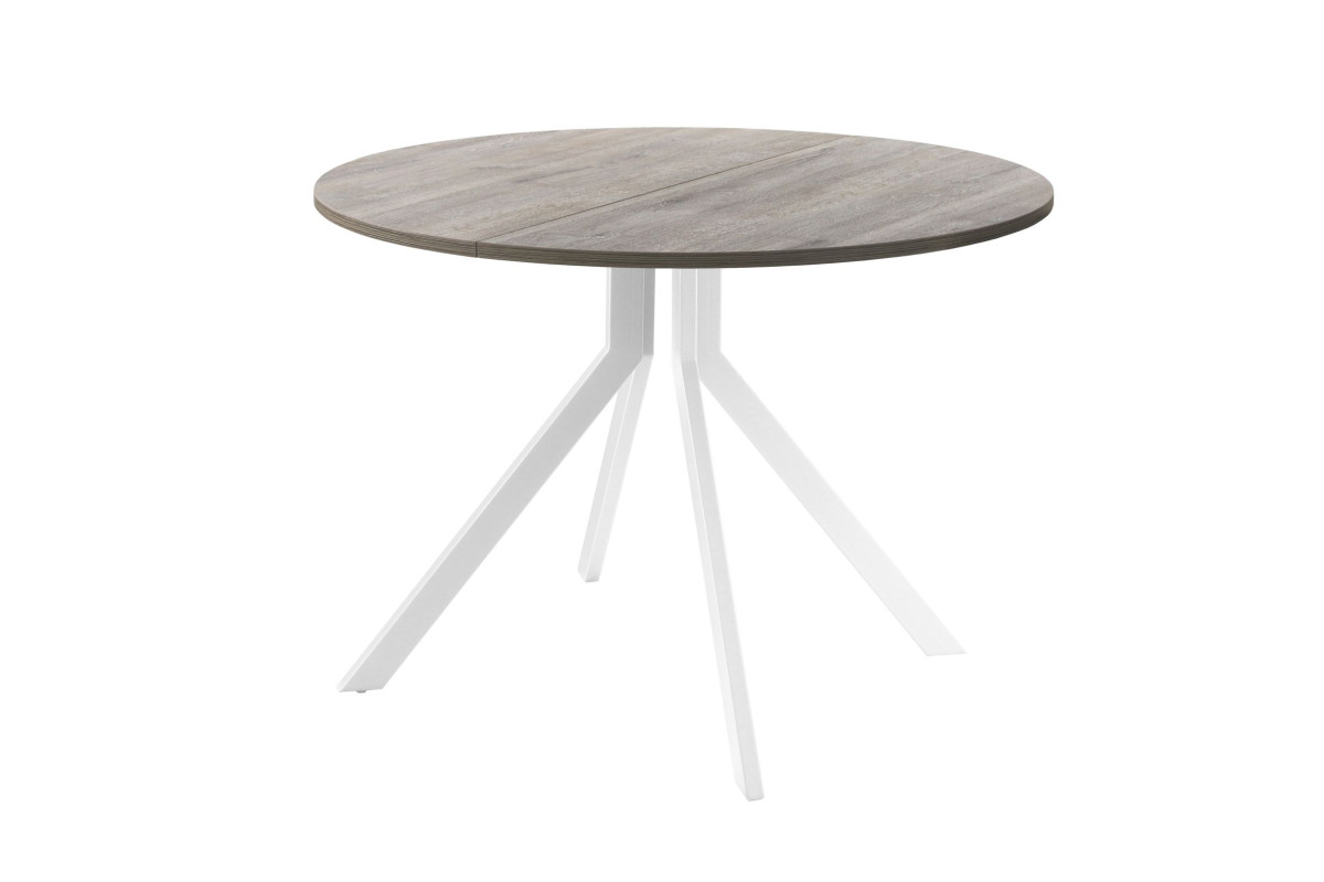 Обеденный стол AMC Elite (серии SLIM) / E18(900) D1 (белый/Дуб Уайт-Ривер песочно-бежевый)