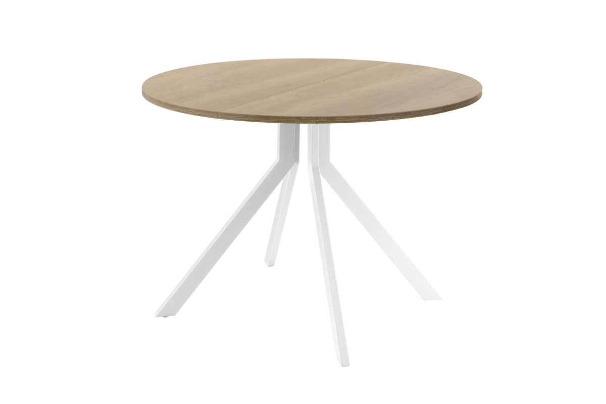 Обеденный стол AMC Elite (серии SLIM) / E18(900) D1 (белый/Дуб Небраска Натуральный)