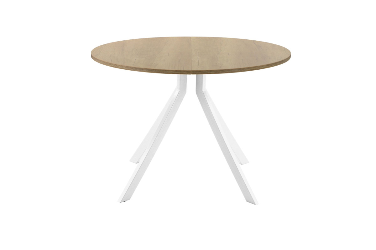 Обеденный стол AMC Elite (серии SLIM) / E18(900) D1 (белый/Дуб Небраска Натуральный)