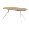 Обеденный стол AMC Elite (серии SLIM) / E18(900) D1 (белый/Дуб Небраска Натуральный)