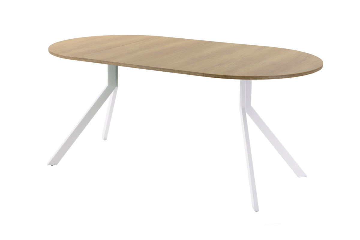 Обеденный стол AMC Elite (серии SLIM) / E18(900) D1 (белый/Дуб Небраска Натуральный)