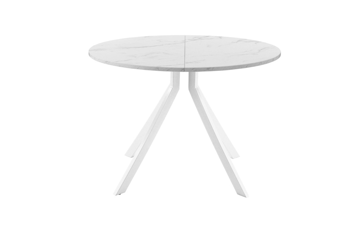 Обеденный стол AMC Elite (серии SLIM) / E18(900) D1 (белый/Мрамор Кристалл)