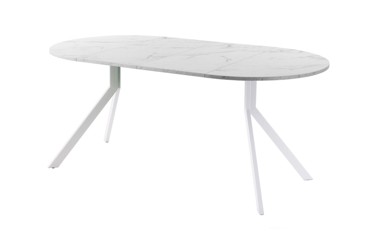 Обеденный стол AMC Elite (серии SLIM) / E18(900) D1 (белый/Мрамор Кристалл)