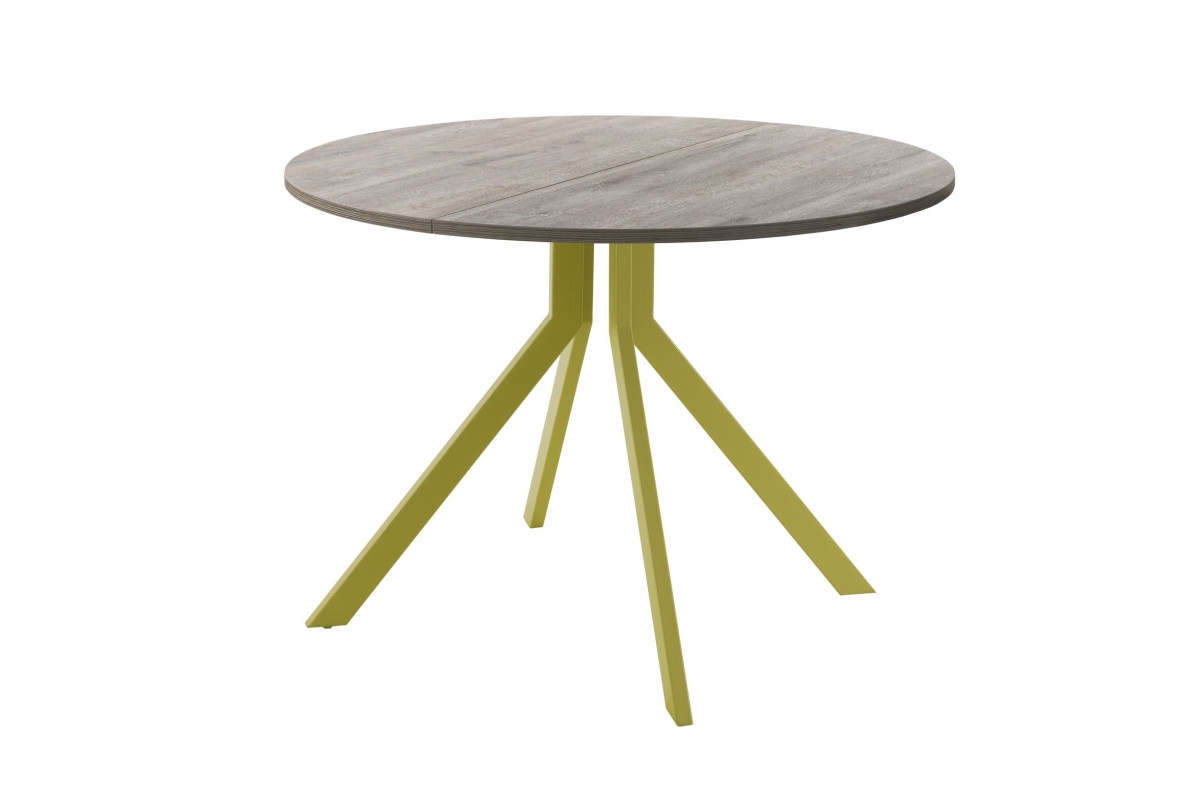 Обеденный стол AMC Elite (серии SLIM) / E18(800) D1 (золото/Дуб Уайт-Ривер песочно-бежевый)