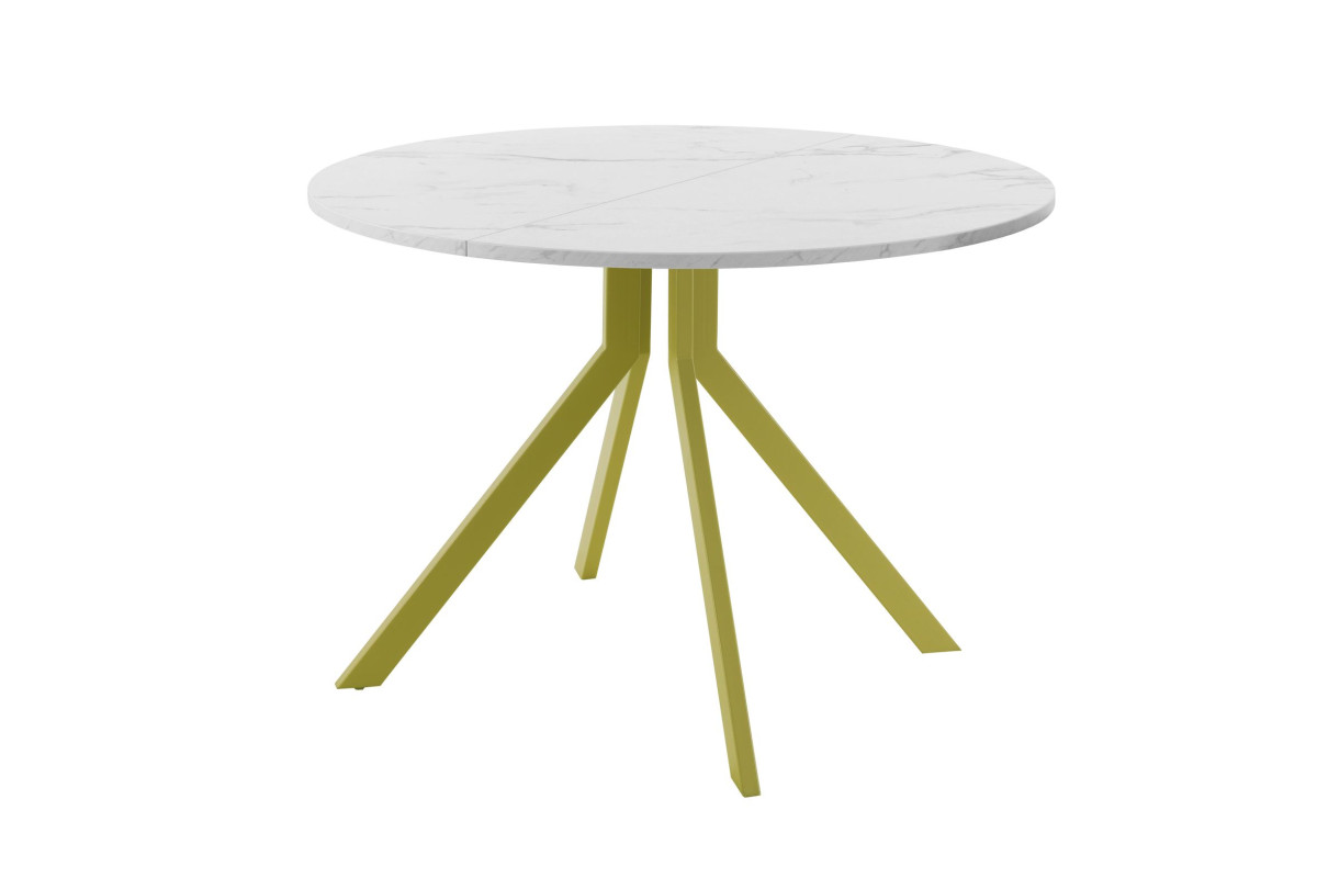 Обеденный стол AMC Elite (серии SLIM) / E18(800) D1 (золото/Мрамор Кристалл)