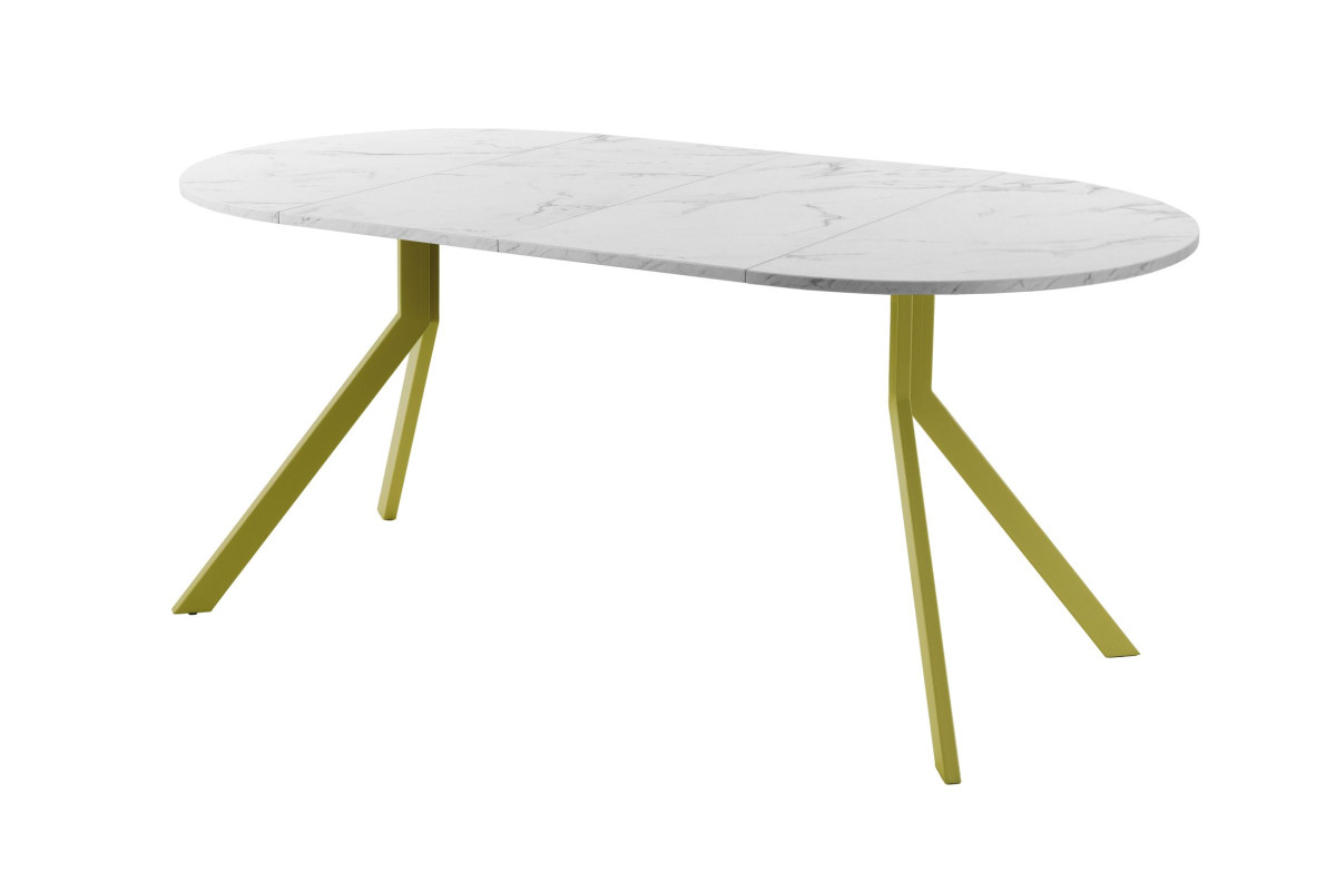 Обеденный стол AMC Elite (серии SLIM) / E18(800) D1 (золото/Мрамор Кристалл)