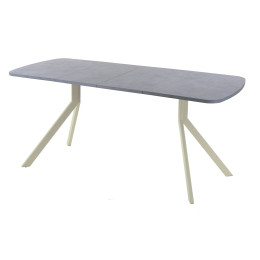 Обеденный стол AMC Elite (серии SLIM) / E18(1100) D2 (бежевый/Бетон Чикаго светло-серый)