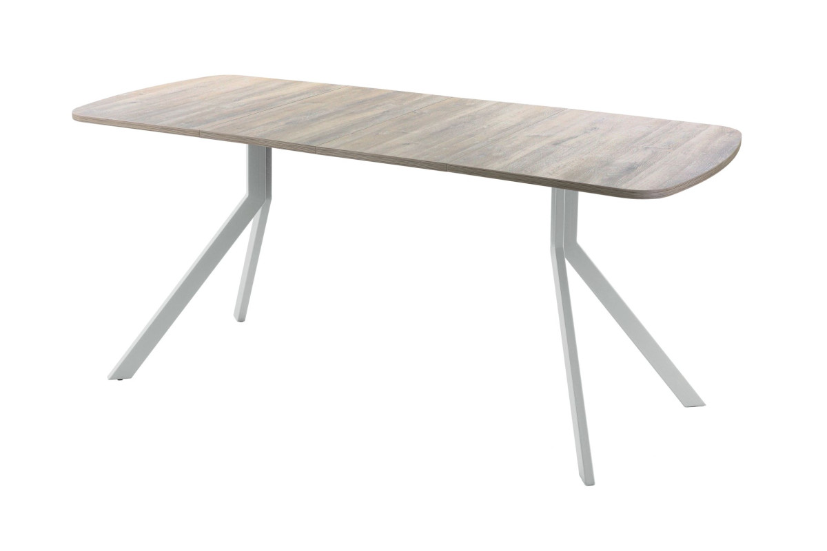 Обеденный стол AMC Elite (серии SLIM) / E18(1100) D2 (серебро/Дуб Уайт-Ривер песочно-бежевый)