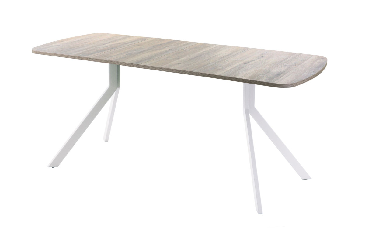 Обеденный стол AMC Elite (серии SLIM) / E18(1200) D2 (белый/Дуб Уайт-Ривер песочно-бежевый)