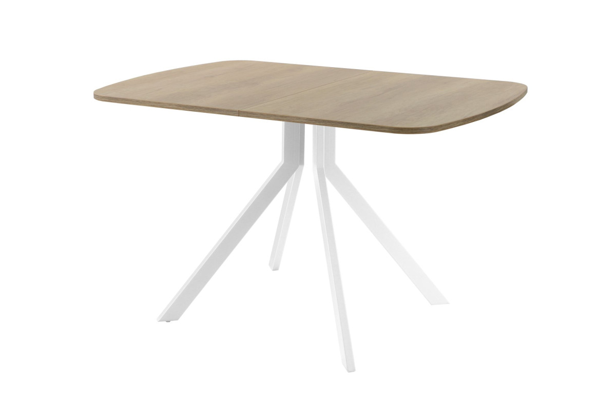 Обеденный стол AMC Elite (серии SLIM) / E18(1100) D2 (белый/Дуб Небраска Натуральный)