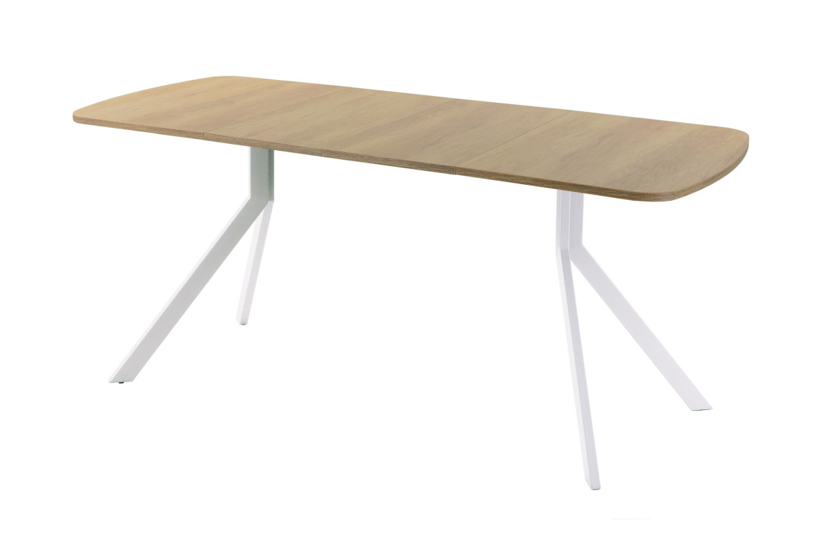 Обеденный стол AMC Elite (серии SLIM) / E18(1100) D2 (белый/Дуб Небраска Натуральный)
