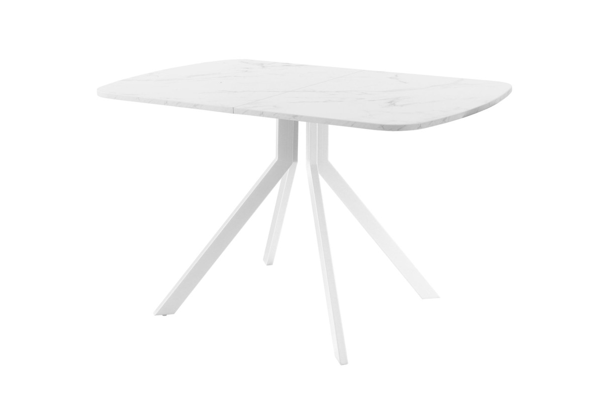 Обеденный стол AMC Elite (серии SLIM) / E18(1200) D2 (белый/Мрамор Кристалл)