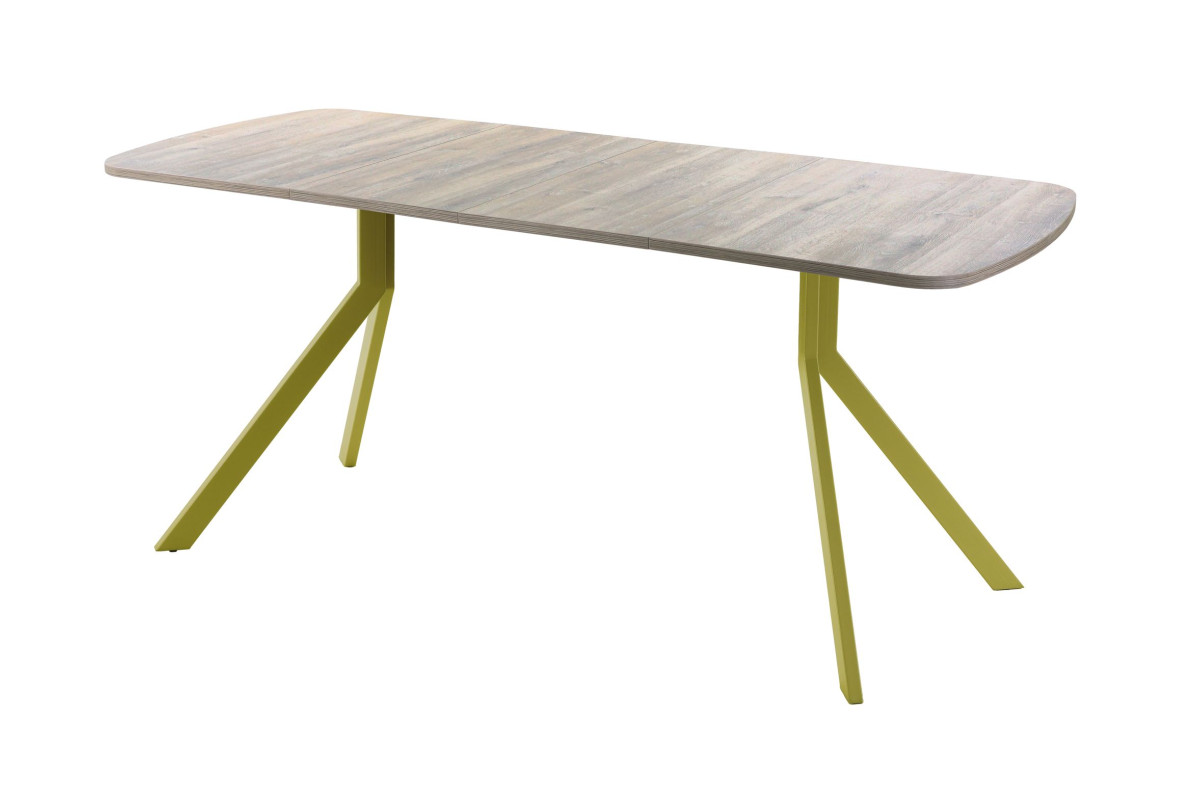 Обеденный стол AMC Elite (серии SLIM) / E18(1200) D2 (золото/Дуб Уайт-Ривер песочно-бежевый)