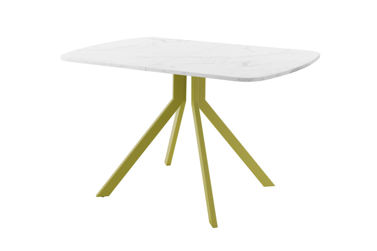 Обеденный стол AMC Elite (серии SLIM) / E18(1100) D2 (золото/Мрамор Кристалл)