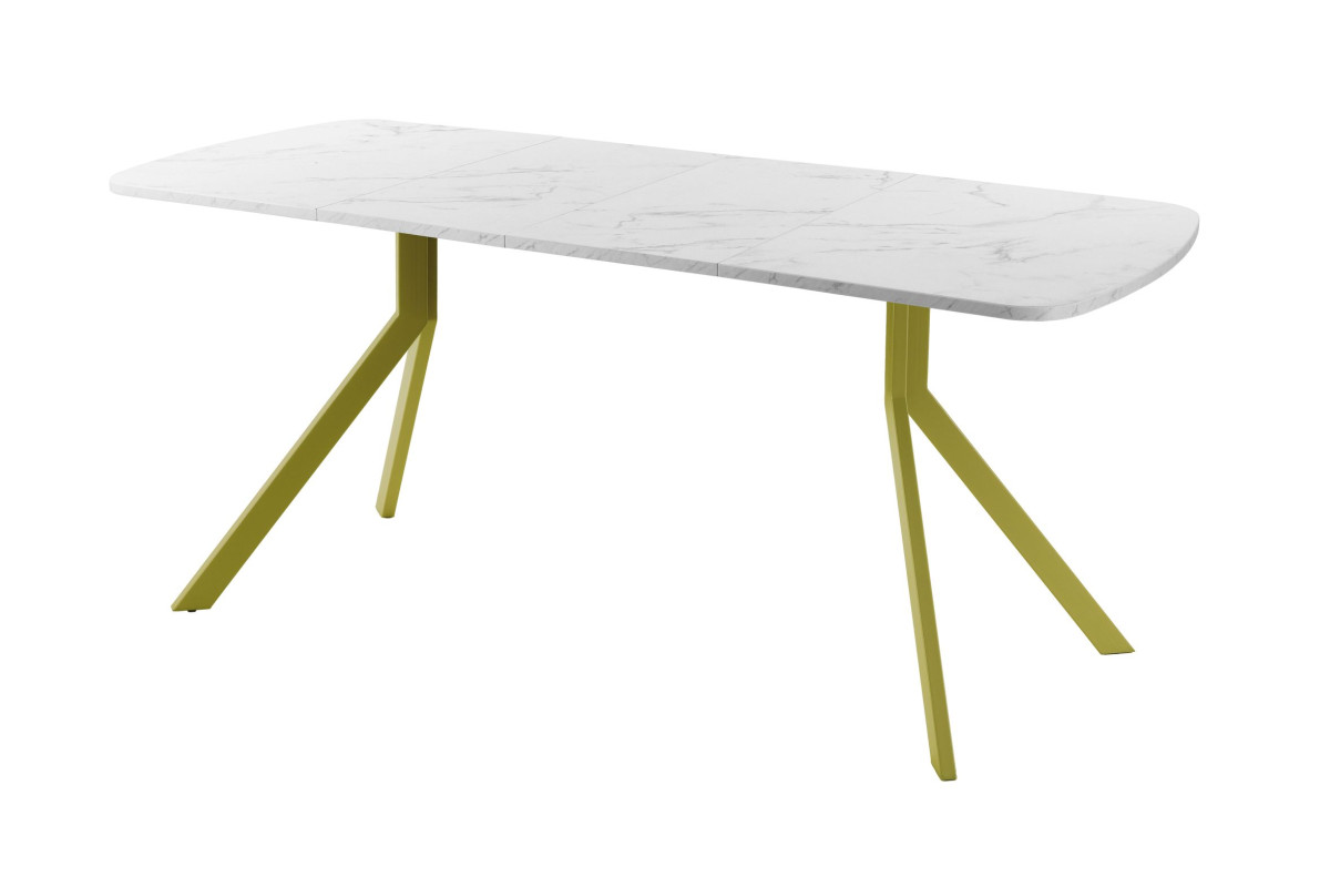Обеденный стол AMC Elite (серии SLIM) / E18(1100) D2 (золото/Мрамор Кристалл)