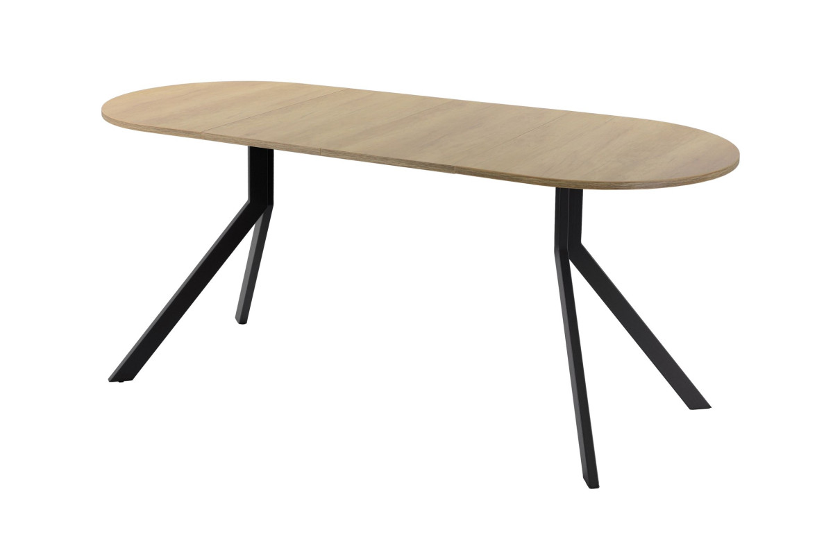 Обеденный стол AMC Elite (серии SLIM) / E18(1200) D3 (черный/Дуб Небраска Натуральный)