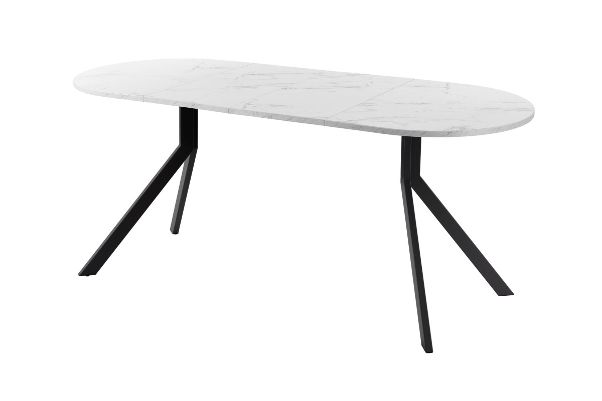 Обеденный стол AMC Elite (серии SLIM) / E18(1100) D3 (черный/Мрамор Кристалл)