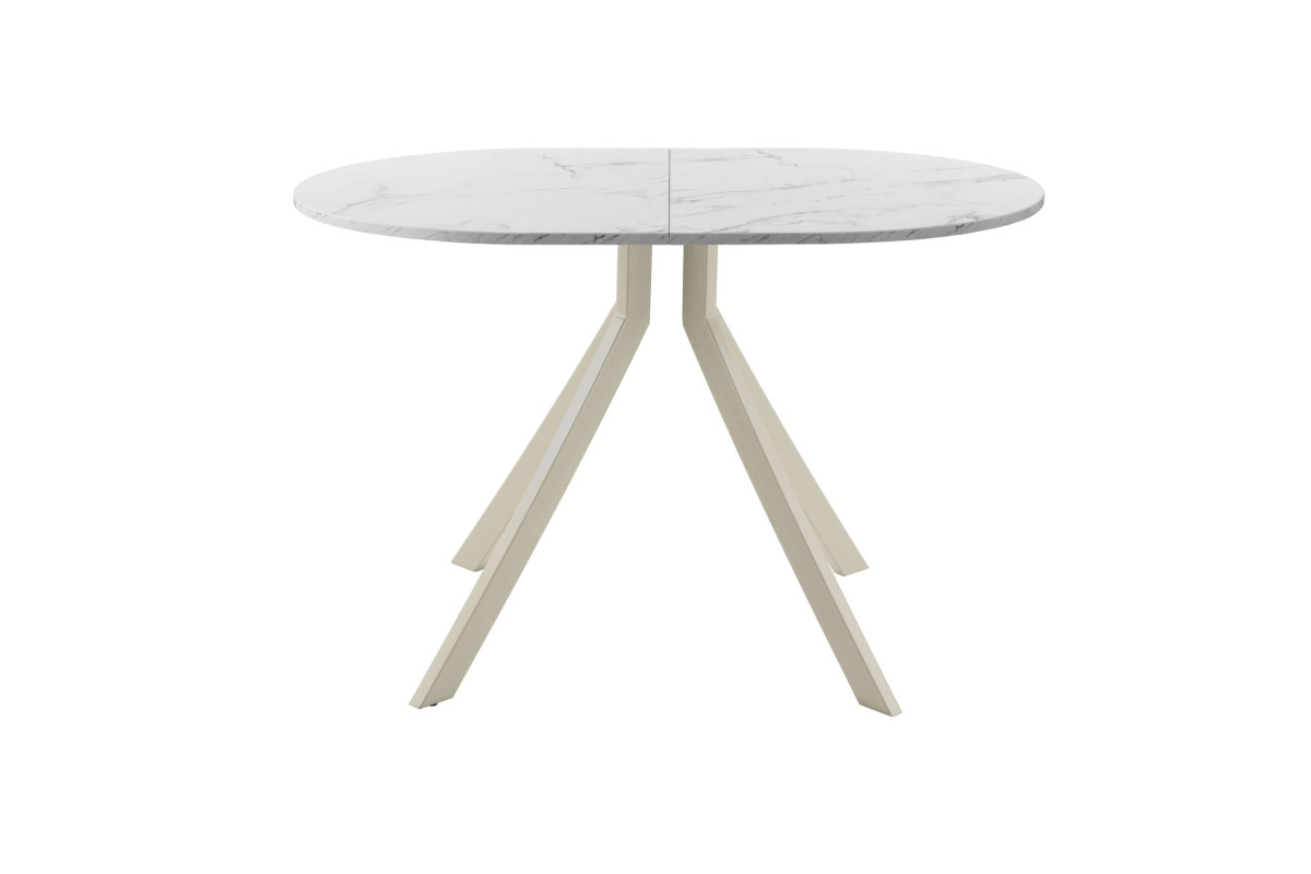 Обеденный стол AMC Elite (серии SLIM) / E18(1200) D3 (бежевый/Мрамор Кристалл)