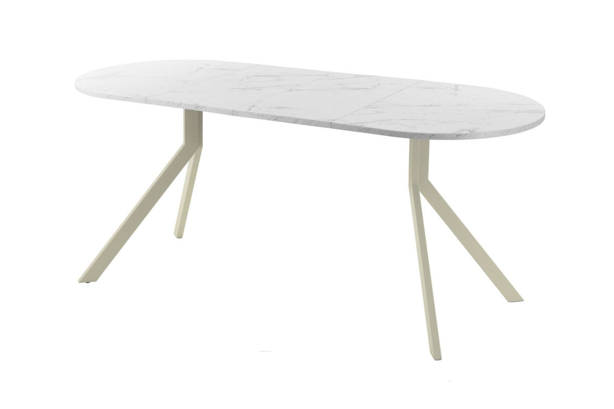 Обеденный стол AMC Elite (серии SLIM) / E18(1200) D3 (бежевый/Мрамор Кристалл)