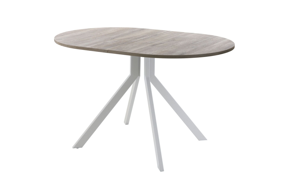 Обеденный стол AMC Elite (серии SLIM) / E18(1100) D3 (серебро/Дуб Уайт-Ривер песочно-бежевый)