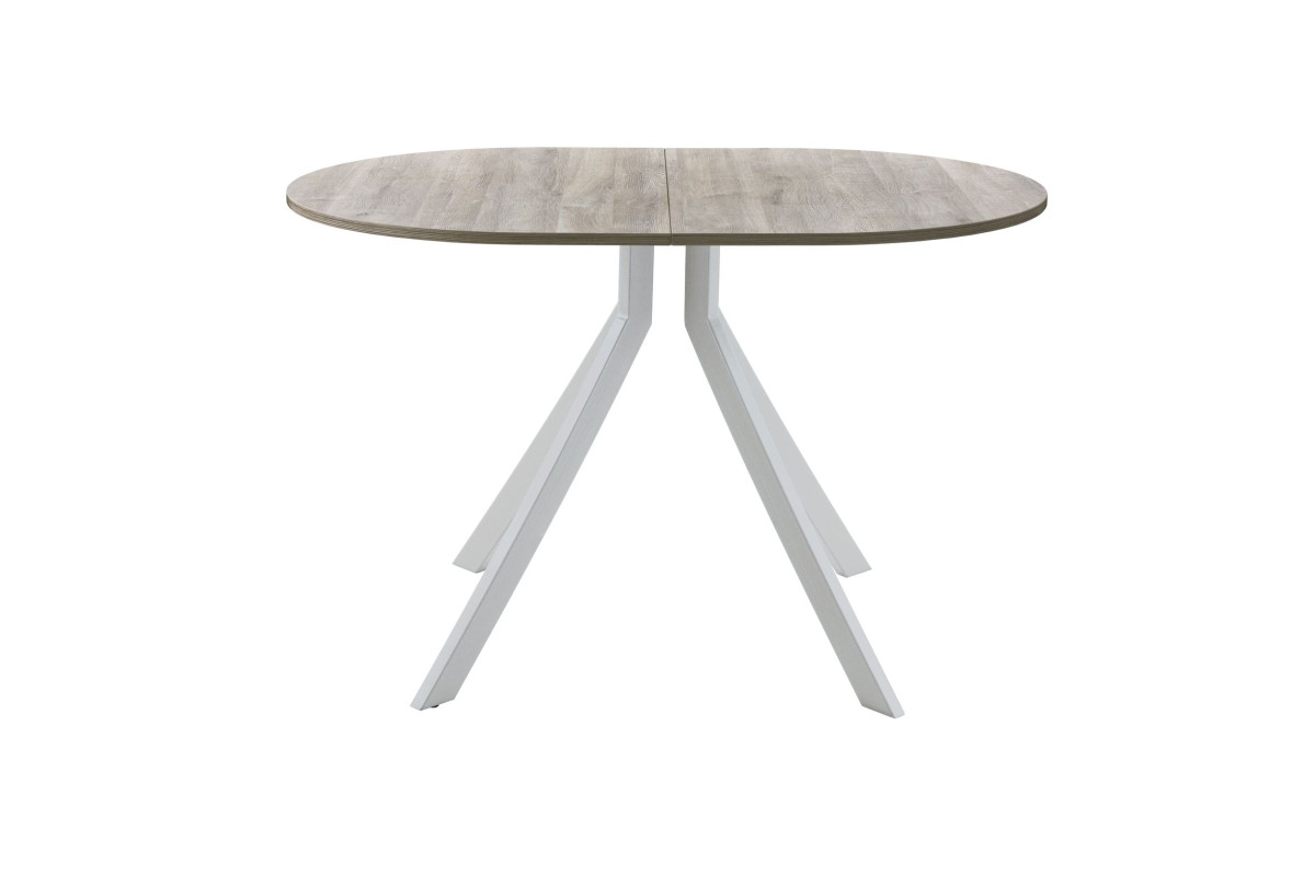 Обеденный стол AMC Elite (серии SLIM) / E18(1100) D3 (серебро/Дуб Уайт-Ривер песочно-бежевый)