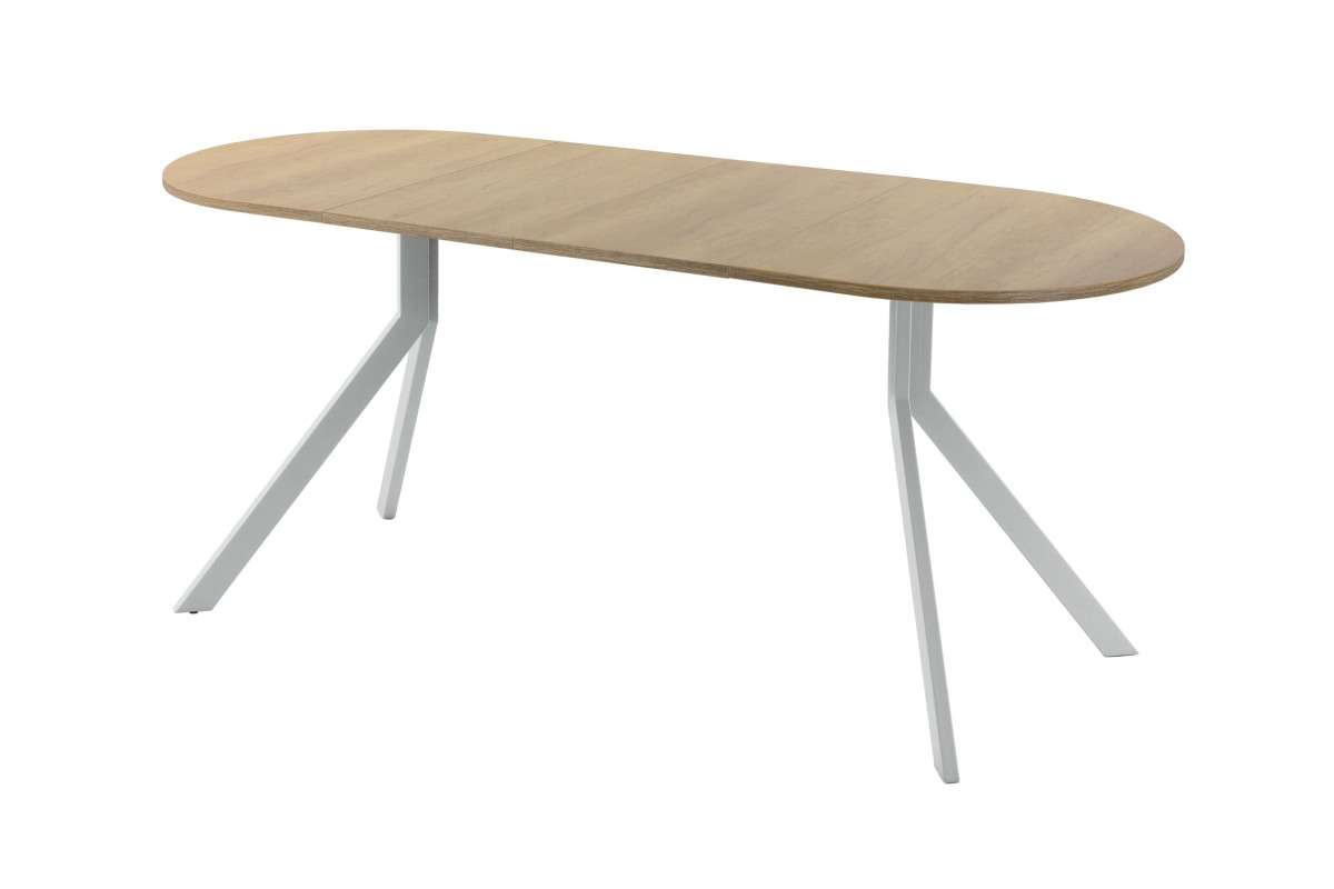 Обеденный стол AMC Elite (серии SLIM) / E18(1100) D3 (серебро/Дуб Небраска Натуральный)