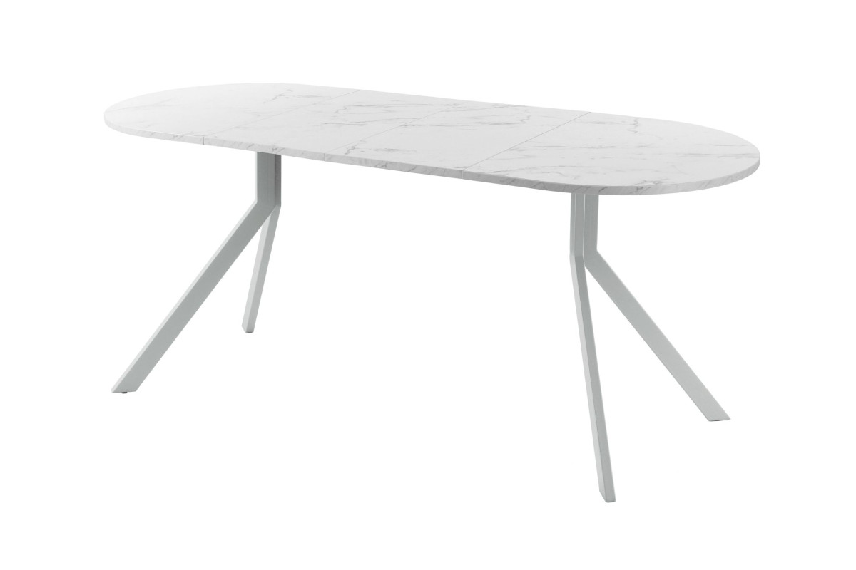 Обеденный стол AMC Elite (серии SLIM) / E18(1200) D3 (серебро/Мрамор Кристалл)