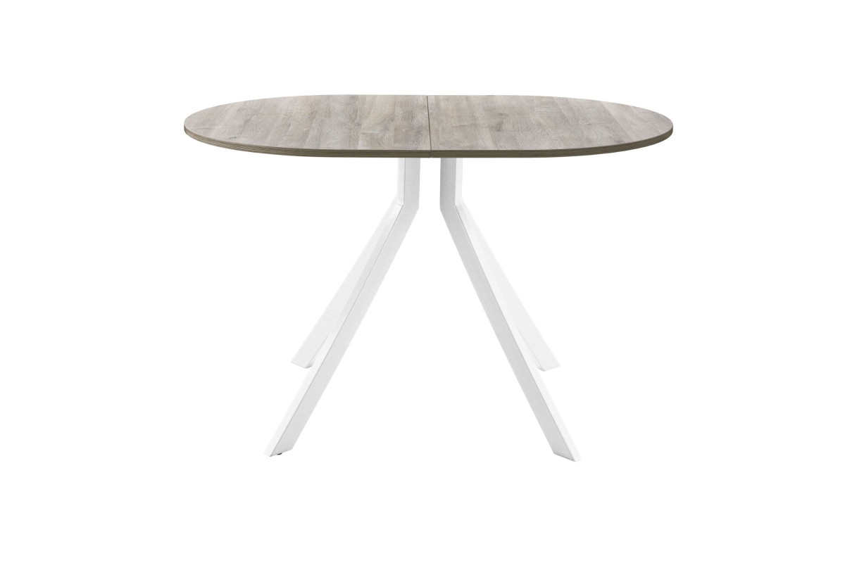 Обеденный стол AMC Elite (серии SLIM) / E18(1100) D3 (белый/Дуб Уайт-Ривер песочно-бежевый)