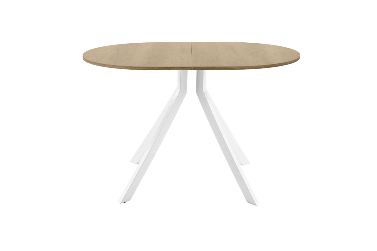 Обеденный стол AMC Elite (серии SLIM) / E18(1100) D3 (белый/Дуб Небраска Натуральный)