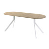 Обеденный стол AMC Elite (серии SLIM) / E18(1100) D3 (белый/Дуб Небраска Натуральный)