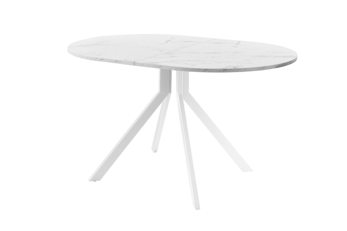 Обеденный стол AMC Elite (серии SLIM) / E18(1100) D3 (белый/Мрамор Кристалл)