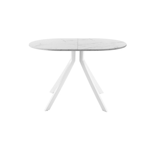 Обеденный стол AMC Elite (серии SLIM) / E18(1100) D3 (белый/Мрамор Кристалл)