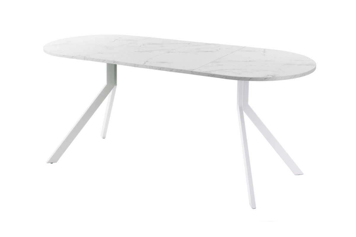 Обеденный стол AMC Elite (серии SLIM) / E18(1100) D3 (белый/Мрамор Кристалл)